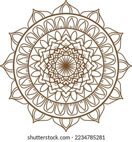 Monochrome geometrical  mandala design. Anti-stress coloring page for adults. Mandala vector isolated on white. Vector hand drawn circular decorative element.