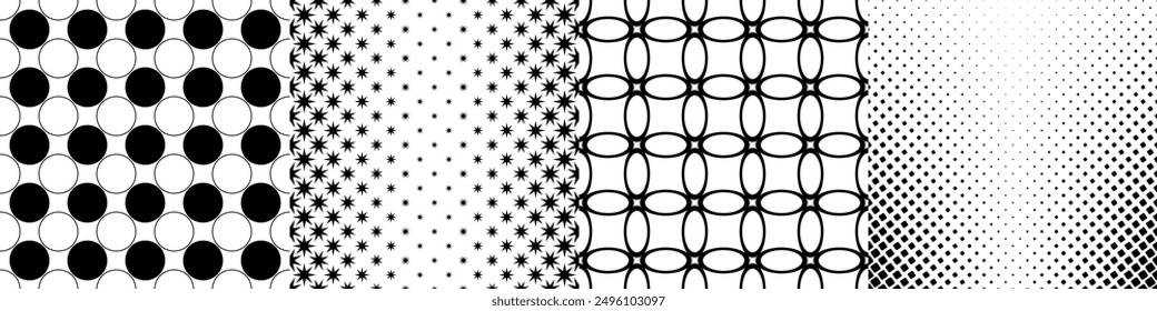 Monochrome geometrical pattern background collection