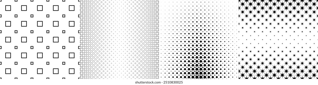 Monochrome geometrical pattern background collection