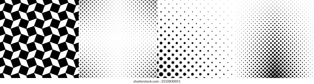 Monochrome geometrical pattern background collection