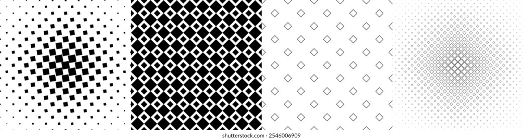 Monochrome geometrical pattern background collection