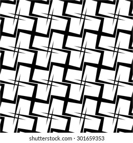 Monochrome geometrical pattern grid, cell, seamless vector background.