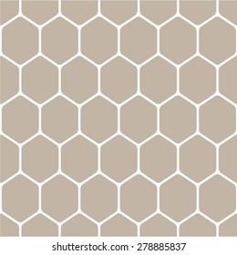 Monochrome geometrical pattern of hexagons seamless vector background.