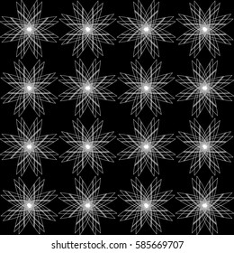 Monochrome geometrical pattern of stars. Vintage style for the decoration of fabric and paper
