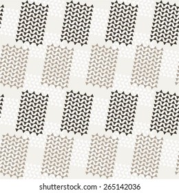 Monochrome geometrical pattern of triangles, seamless vector background.
