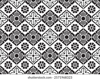 Monochrome Geometry: Japanese-Inspired Symmetry Design