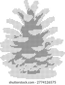A monochrome Germany map depicted as a dotportrait using retro pixelated halftone technique with blackwhite minimalist vector graphic style. Perfect for abstract geography themed illustrations or vintage pattern textures in design projects