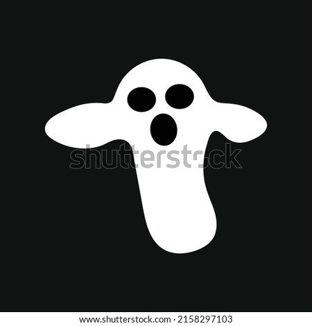Monochrome ghost apparition spook horror. Isolated vector illustration.