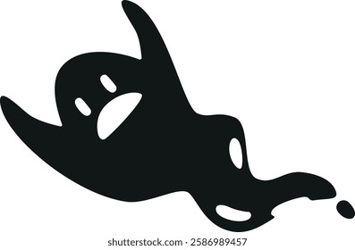 Monochrome ghost apparition vector illustration