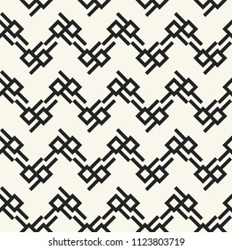 Monochrome Glitch Contour Zigzag Pattern
