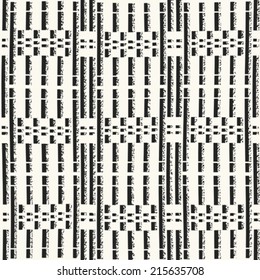 Monochrome Glitch Effect Textured Broken Striped Pattern