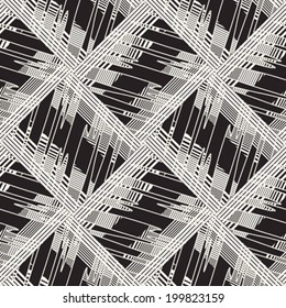 Monochrome Glitch Effect Textured Checked Pattern