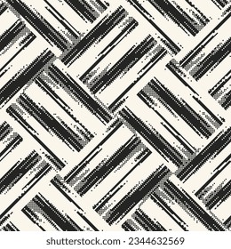 Monochrome Glitch Effect Textured Checked Pattern