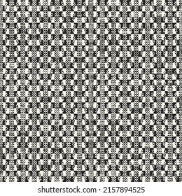 Monochrome Glitch Effect Textured Checkered Pattern