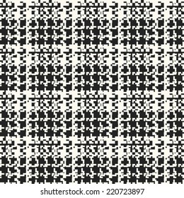 Monochrome Glitch Effect Textured Checkered Pattern