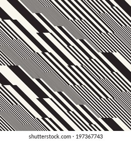 Monochrome Glitch Effect Textured Diagonal Striped Pattern
