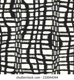 Monochrome Glitch Effect Textured Grid Pattern