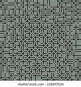 Monochrome Glitch Effect Textured Grid Pattern