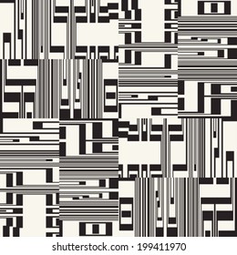 Monochrome Glitch Effect Textured Pattern