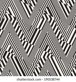 Monochrome Glitch Effect Textured Zigzag Pattern
