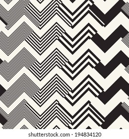 Monochrome Glitch Effect Textured Zigzag Pattern