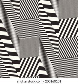 Monochrome Glitch Effect Textured Zigzag Pattern