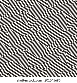 Monochrome Glitch Effect Textured Zigzag Pattern