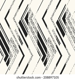 Monochrome Glitch Effect Textured Zigzag Pattern