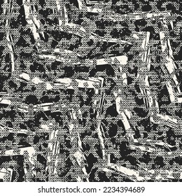 Monochrome Glitch Effect Textured Zigzag Pattern