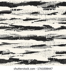 Monochrome Glitch Textured  Striped Pattern