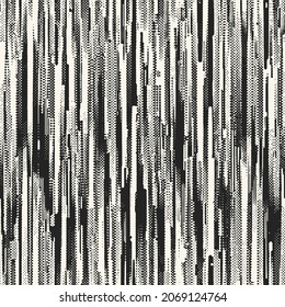 Monochrome Glitch Textured Striped Pattern