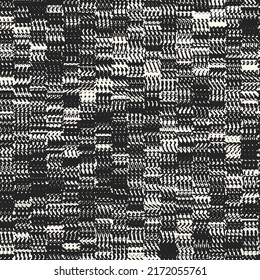 Monochrome Glitched Textured Checkered Pattern