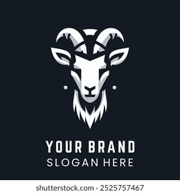 Schwarzweiß-Ziegen-Logo-Design für modernes Business Branding