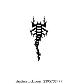 Monochrome Grace Scorpion Tattoo Design in Illustration svg