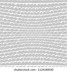 Monochrome gradient abstract halftone pattern. Dynamic lines and curves. Vector illustration with dots. Modern polka dots background. Template for print, fabric, textile