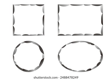 Monochrome gradient fluid shape frameset