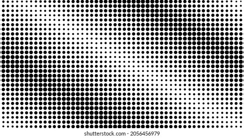 Fondo de los puntos de media tonalidad de gradiente monocromo. Plantilla de patrón de arte pop, textura. Ilustración Retro Vector Geométrico.