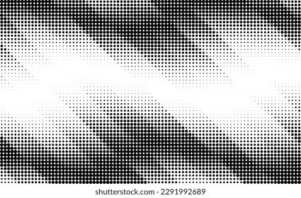 Monochrome gradient halftone dots background. Vector illustration