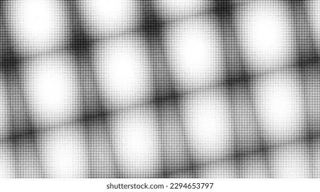 Monochrome gradient halftone dots background. Vector illustration
