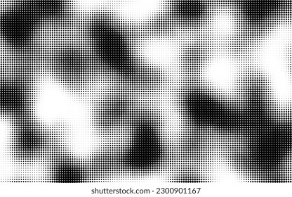 Monochrome gradient halftone dots background. Vector illustration