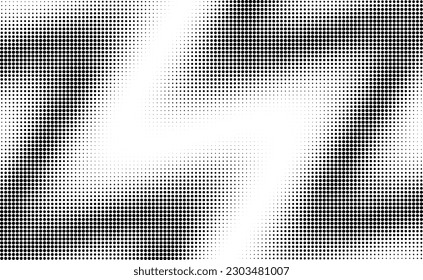 Monochrome gradient halftone dots background. Vector illustration