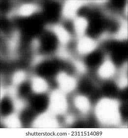 Monochrome gradient halftone dots background. Vector illustration