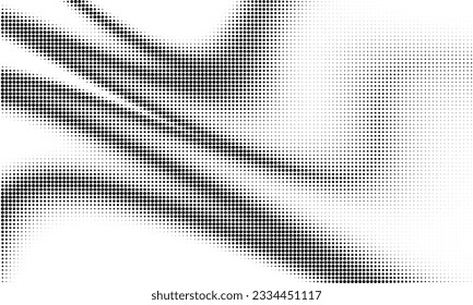 Fondo de los puntos de media tonalidad de gradiente monocromo. Ilustración vectorial. Gran ola