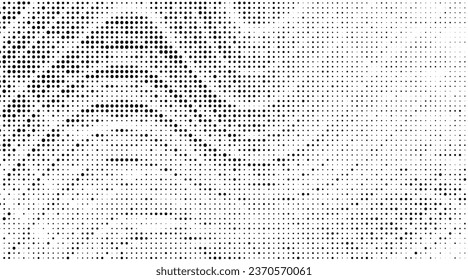 Monochrome gradient halftone dots background. Vector illustration. Big wave