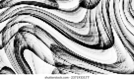 Monochrome gradient halftone dots background. Vector illustration. Big wave