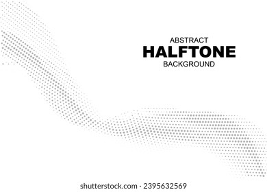 Monochrome gradient halftone dots background. Vector illustration.