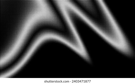 Fondo de los puntos de media tonalidad de gradiente monocromo. Ilustración vectorial. Grunge abstracto sobre fondo negro
