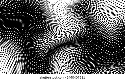 Monochrome gradient halftone dots background. Vector illustration. Abstract grunge dots on white background