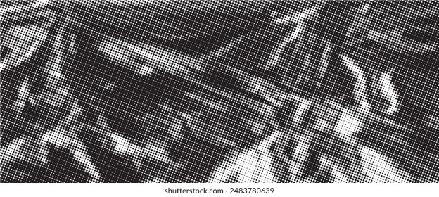 Monochrome gradient halftone dots background. Vector illustration. Abstract grunge dots on white background modern style