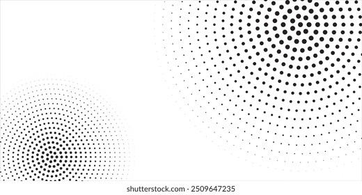 Monochrome gradient halftone dots background. Vector illustration. Abstract small grunge dots on white background